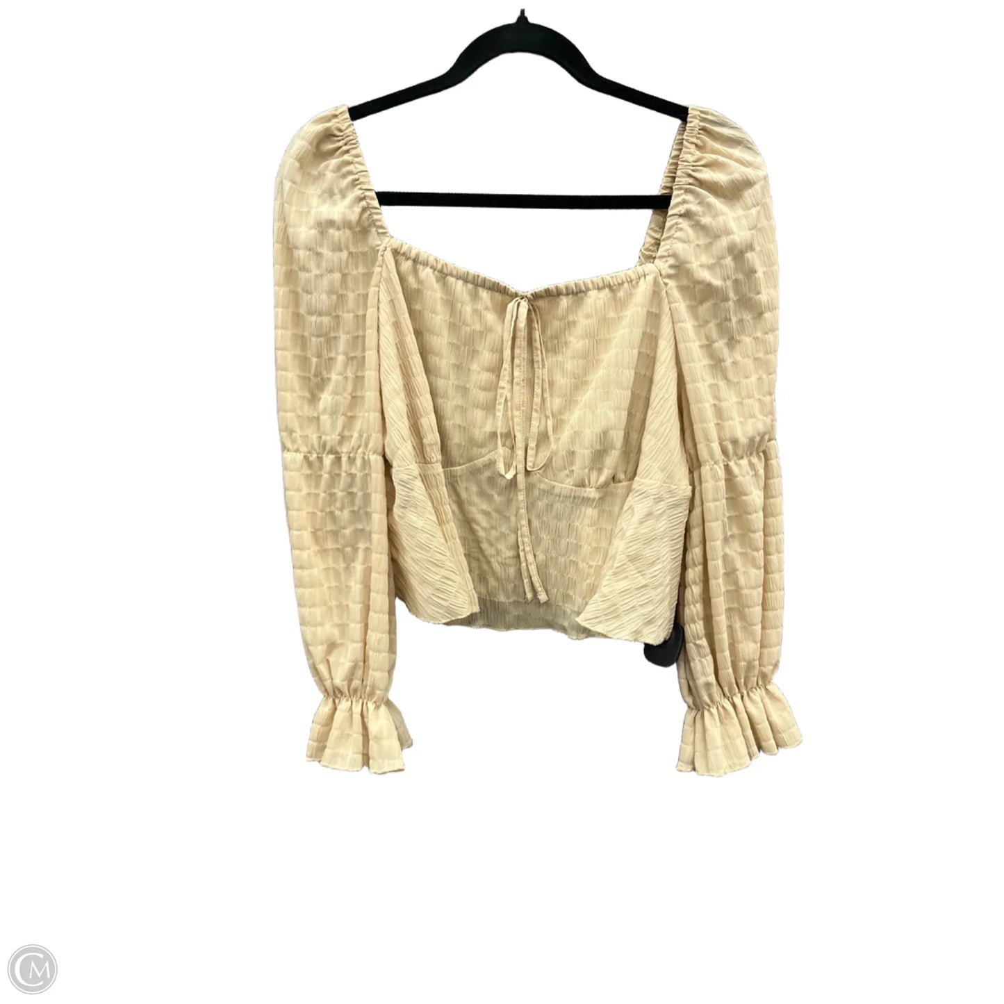 Top Long Sleeve By Shein In Tan, Size: 1x