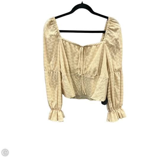 Top Long Sleeve By Shein In Tan, Size: 1x