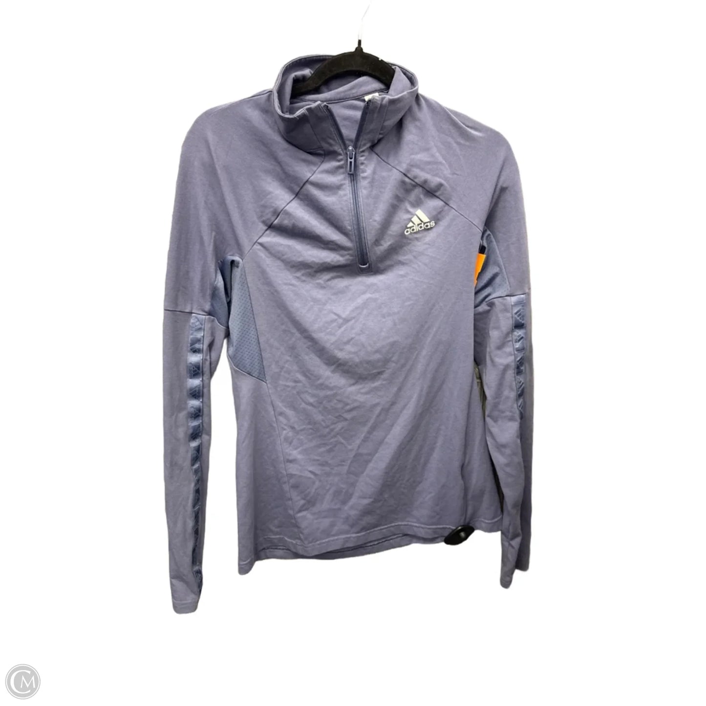 Athletic Top Long Sleeve Collar By Adidas In Purple, Size: L