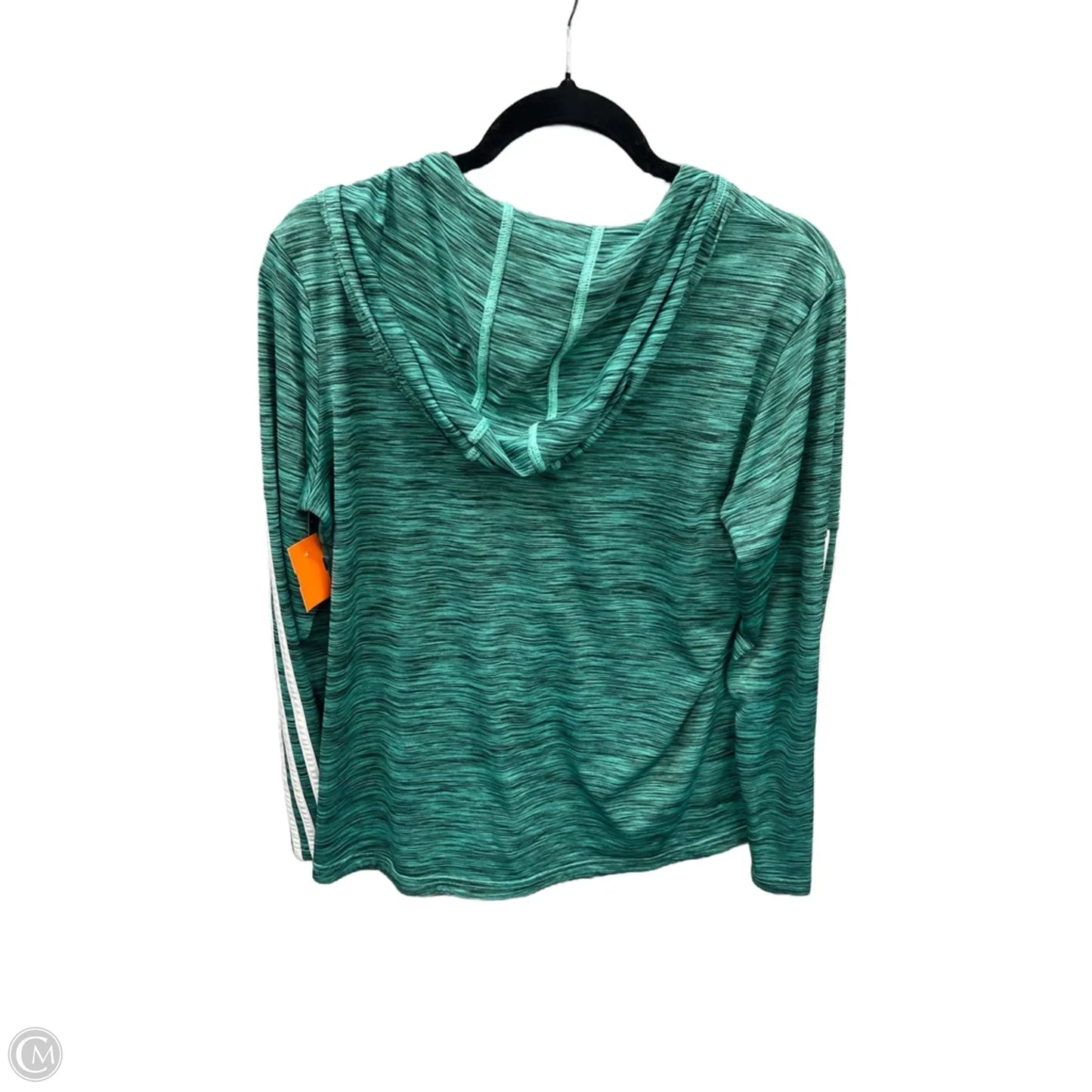 Athletic Top Long Sleeve Collar By Adidas In Green, Size: L