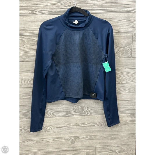 Athletic Top Long Sleeve Collar By Under Armour In Blue, Size: M