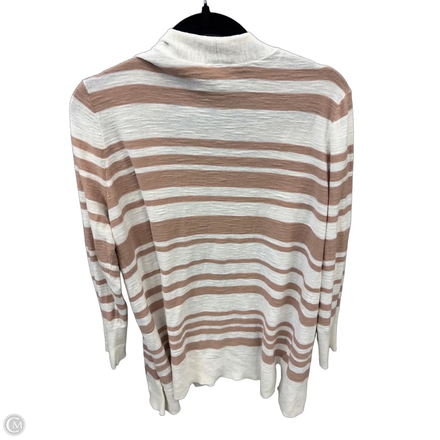 Cardigan By Loft In Striped Pattern, Size: L