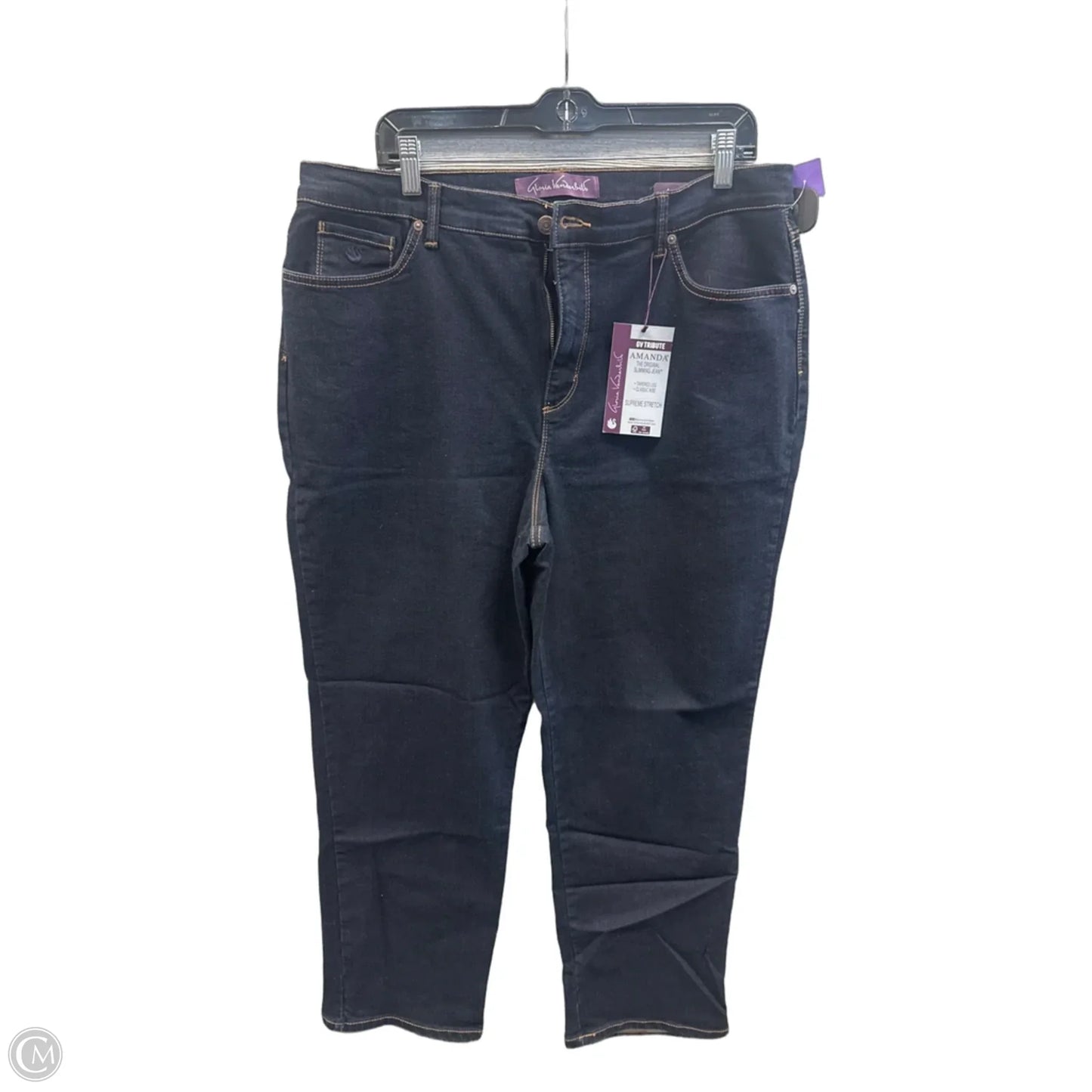 Jeans Straight By Gloria Vanderbilt In Blue Denim, Size: 18