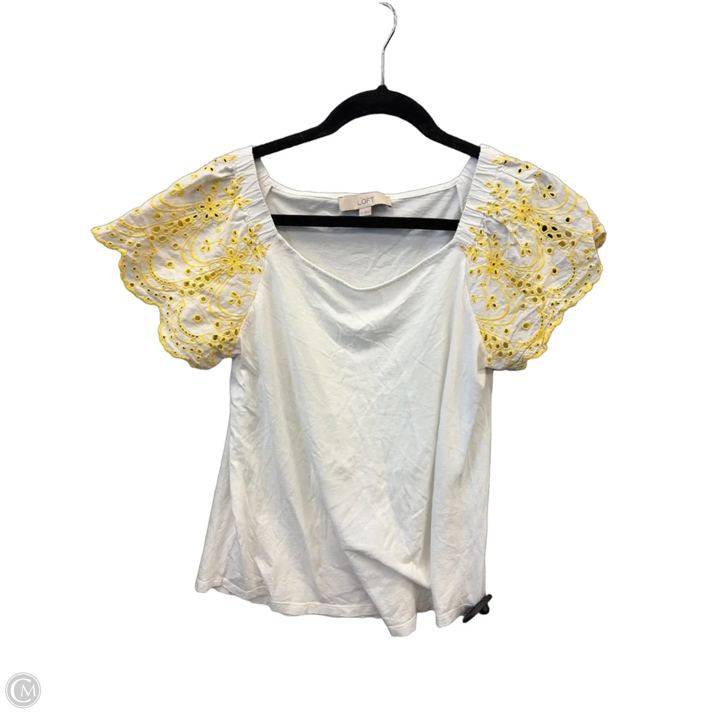 Top Short Sleeve By Loft In White, Size: M