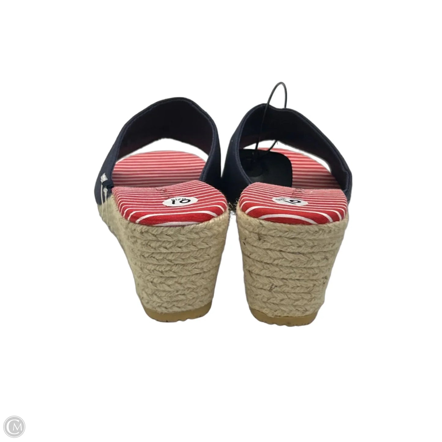 Sandals Heels Wedge By White Stag In Blue & Red & White, Size: 10