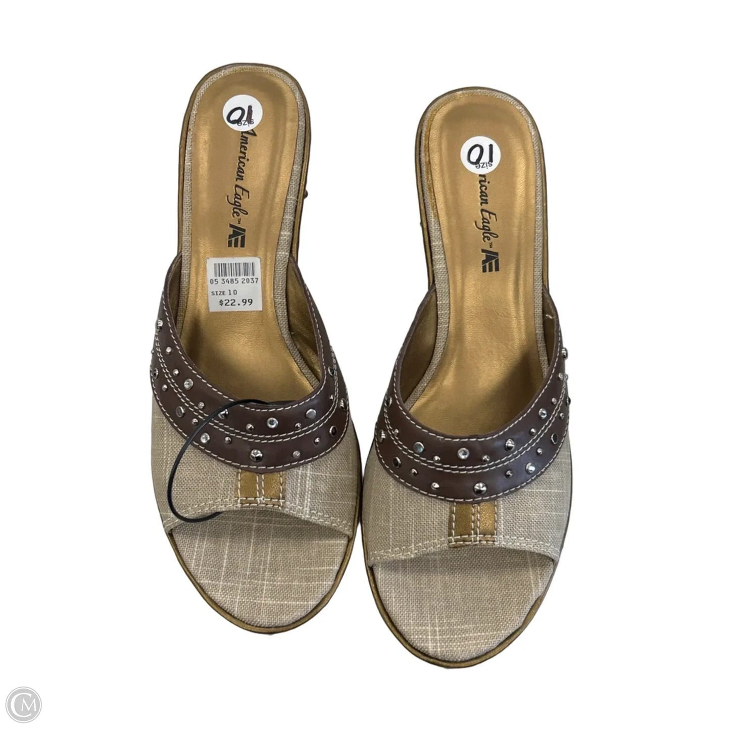 Sandals Heels Wedge By American Eagle In Brown, Size: 10