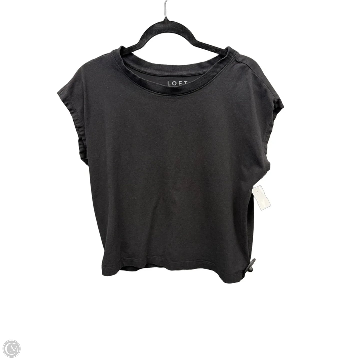 Top Short Sleeve By Loft In Black, Size: M