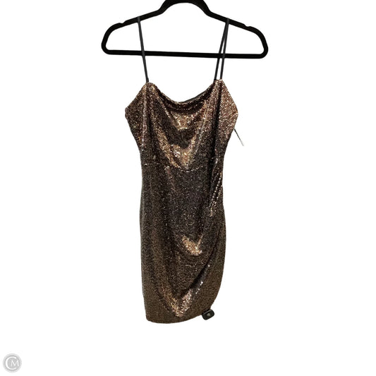 Dress Party Short By Clothes Mentor In Gold, Size: L