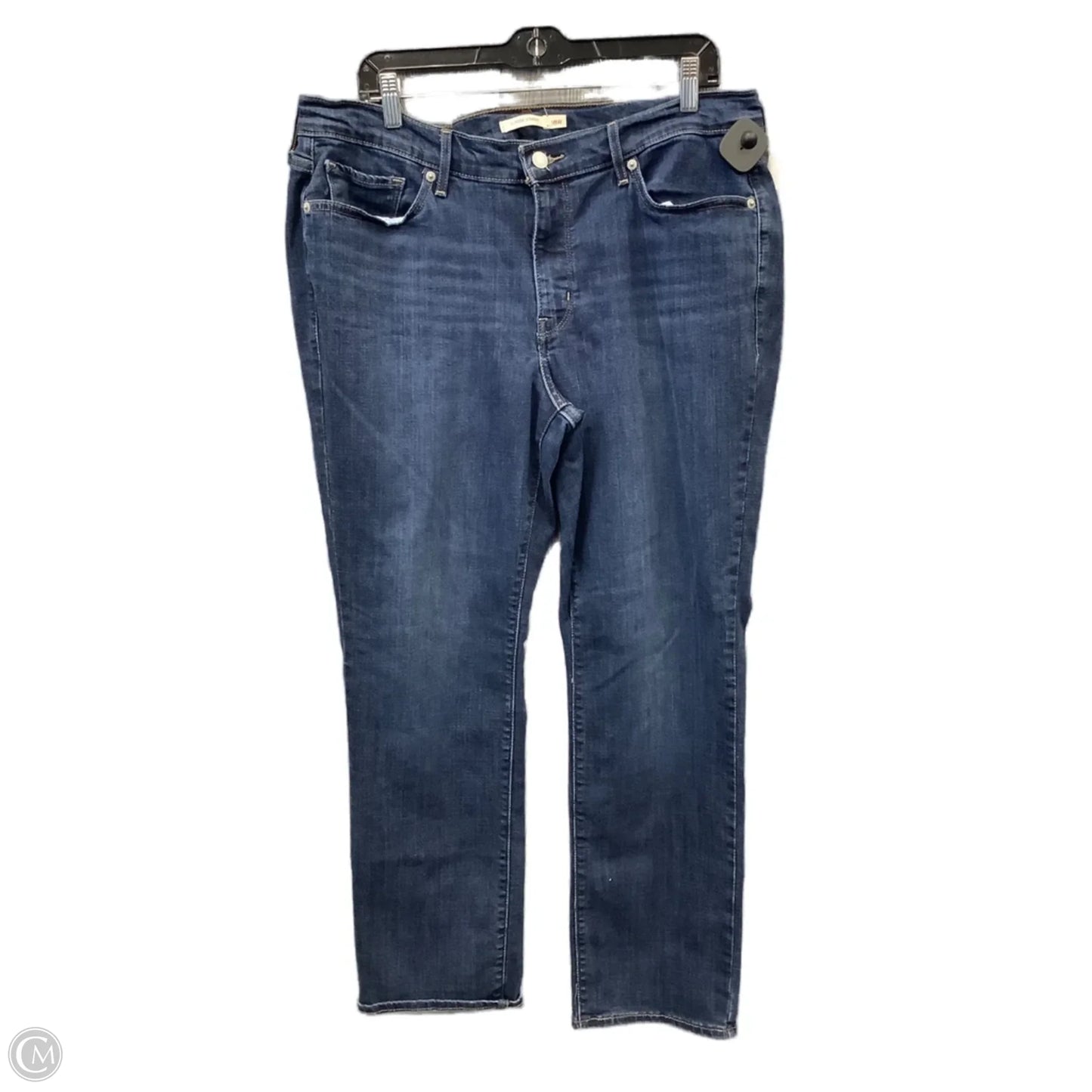 Jeans Straight By Levis In Blue Denim, Size: 18