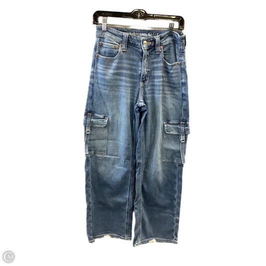 Jeans Straight By American Eagle In Blue Denim, Size: 2