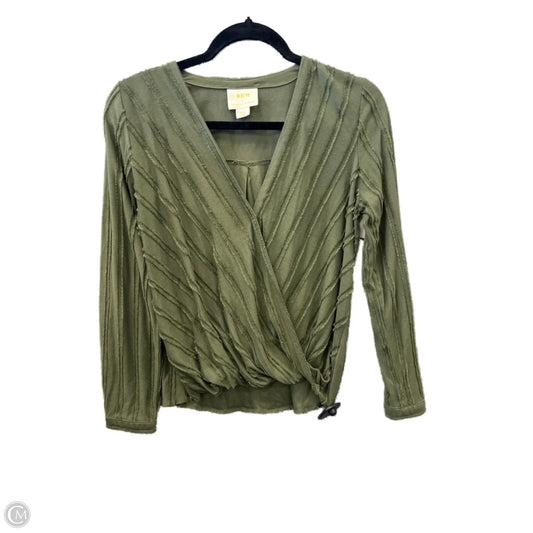 Top Long Sleeve By Maeve In Green, Size: S