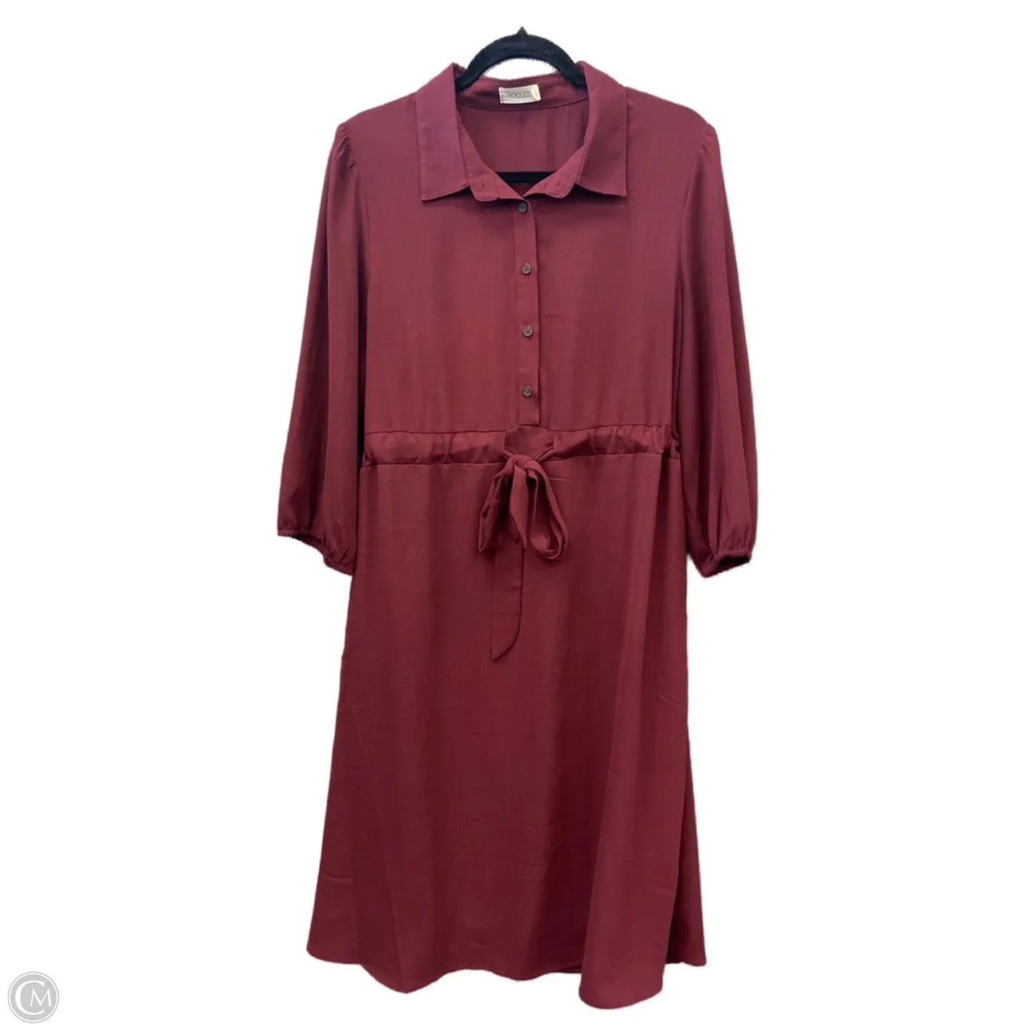 Dress Casual Midi By Roolee In Maroon, Size: Xl