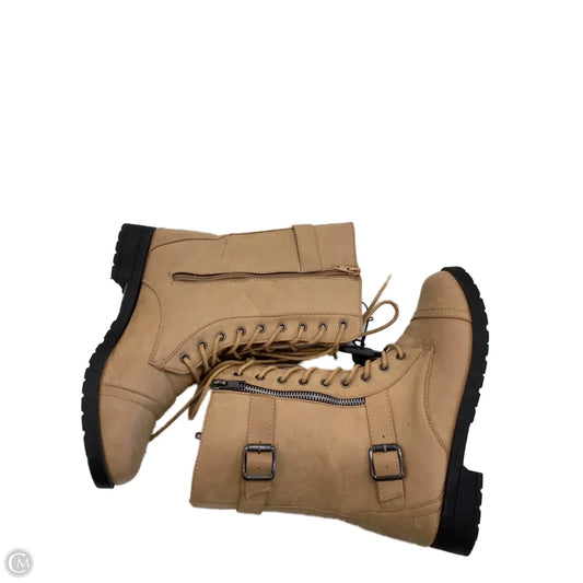 Boots Mid-calf Flats By Clothes Mentor In Tan, Size: 8
