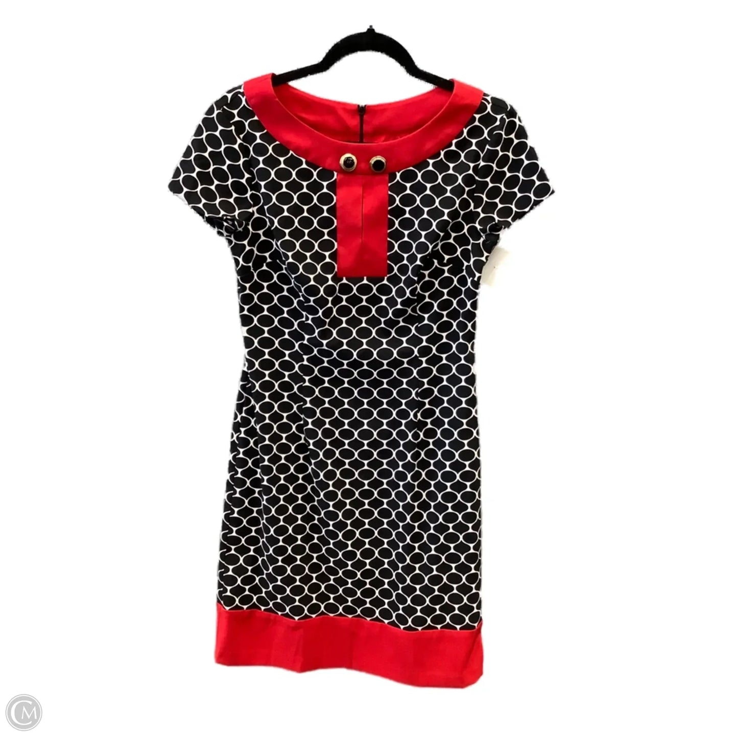 Dress Casual Midi By Connected Apparel In Black & Red, Size: S