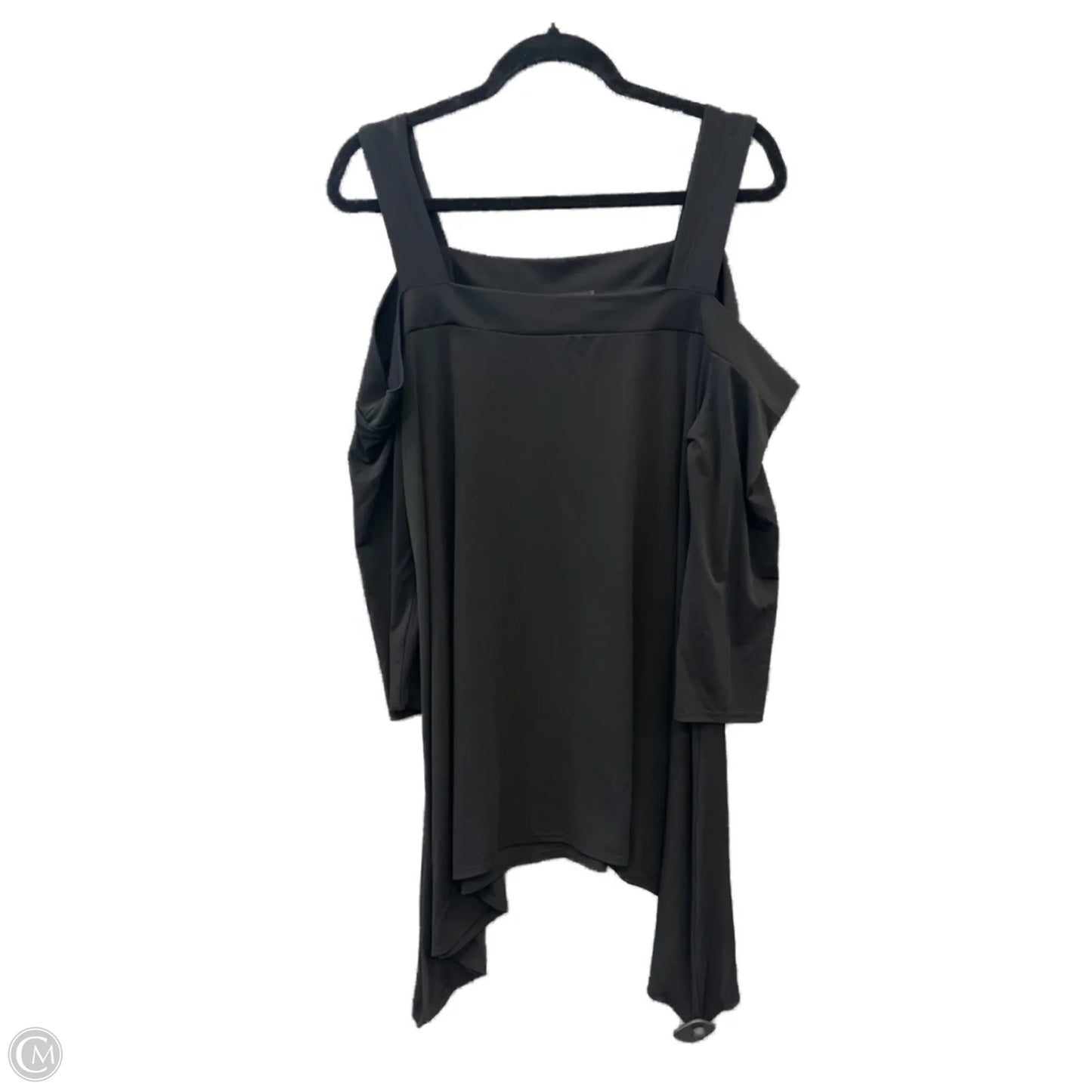 Top Short Sleeve By Cha Cha Vente In Black, Size: 1x