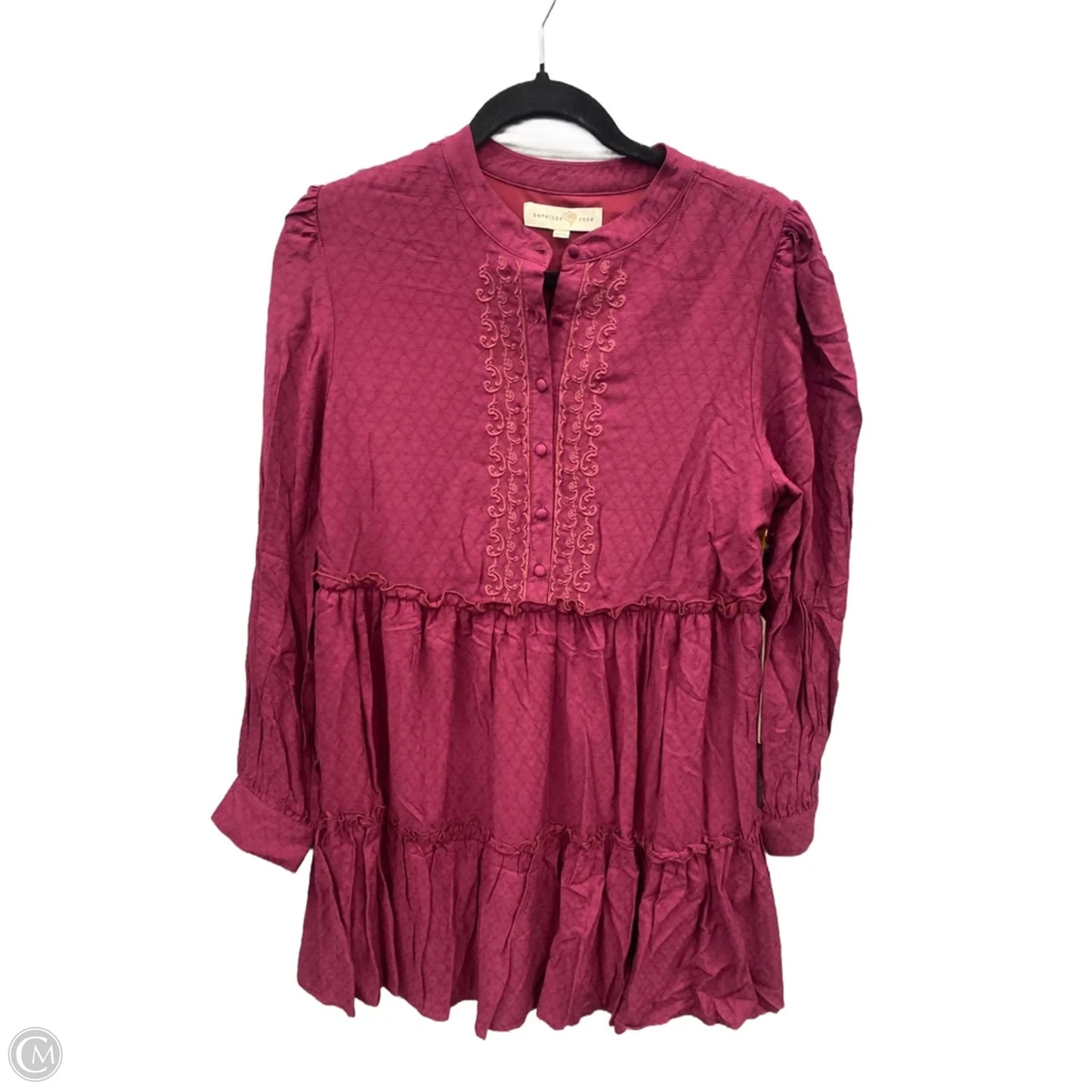 Dress Casual Short By Penelope Rose In Maroon, Size: M