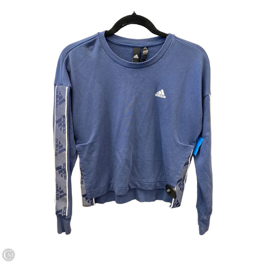 Athletic Top Long Sleeve Crewneck By Adidas In Blue, Size: Xs