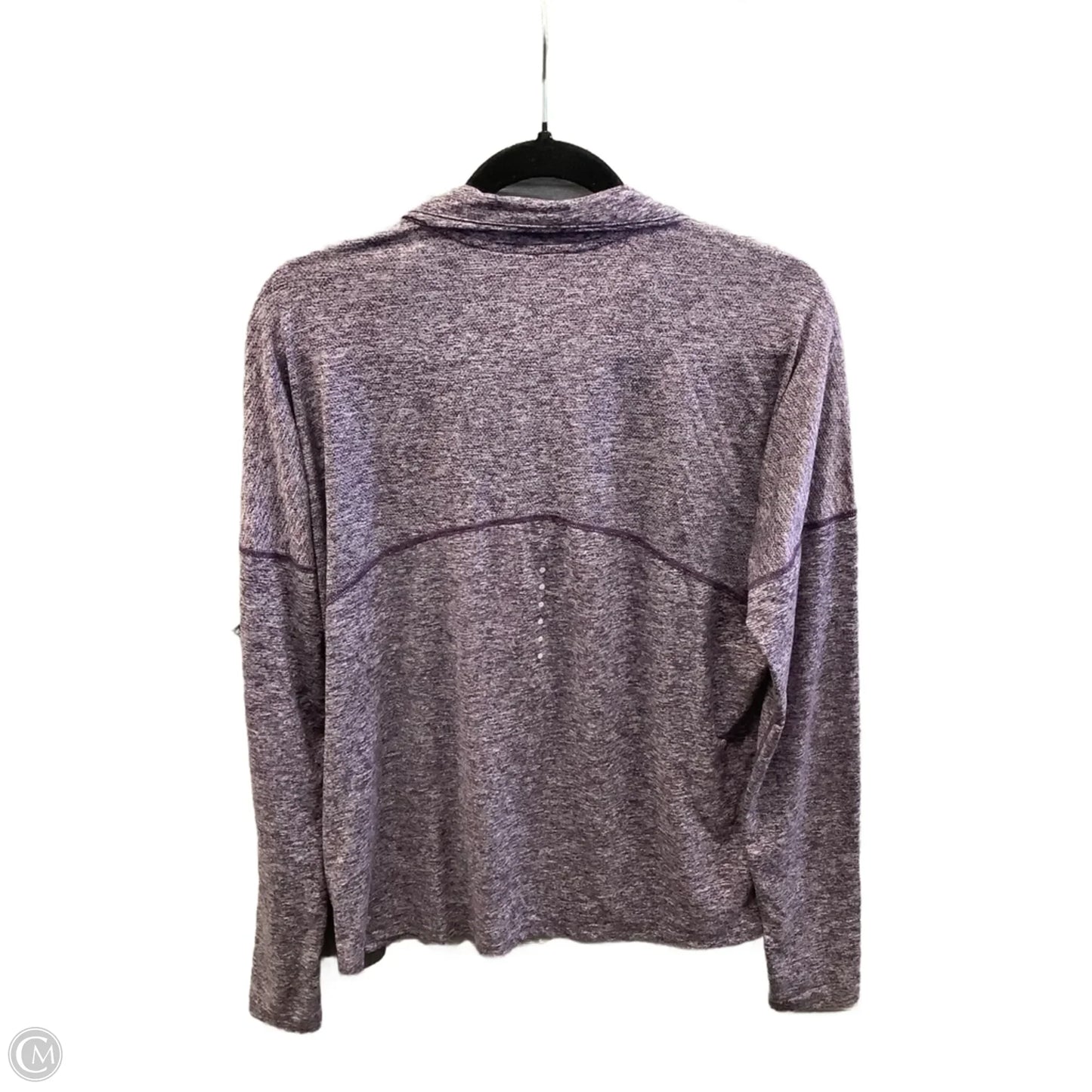 Athletic Top Long Sleeve Collar By Nike In Purple, Size: M
