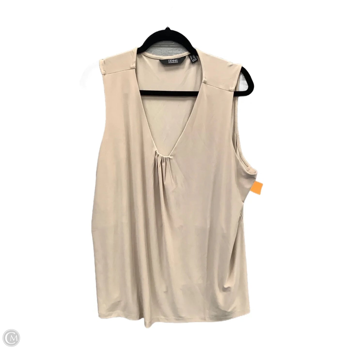 Top Sleeveless By Dennis Basso Qvc In Beige, Size: 2x
