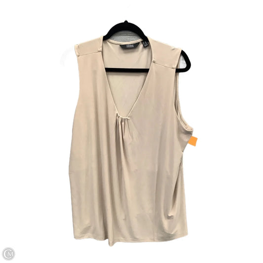 Top Sleeveless By Dennis Basso Qvc In Beige, Size: 2x