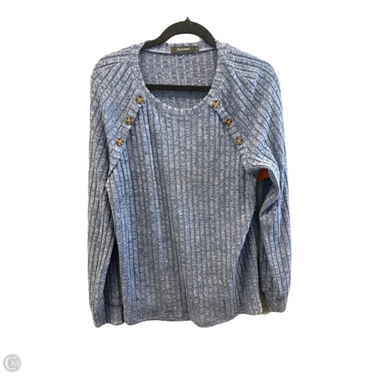 Top Long Sleeve By Automet In Blue, Size: L