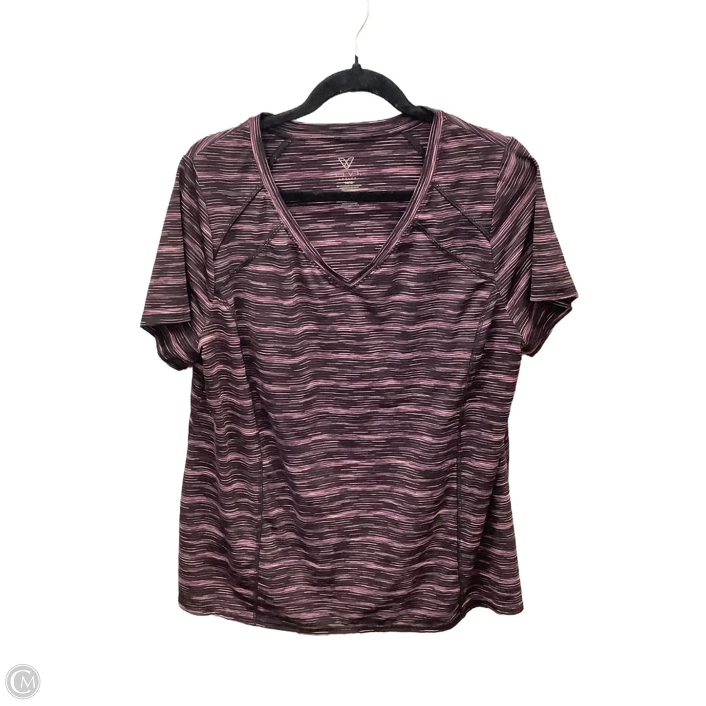 Athletic Top Short Sleeve By Clothes Mentor In Black & Purple, Size: Xl