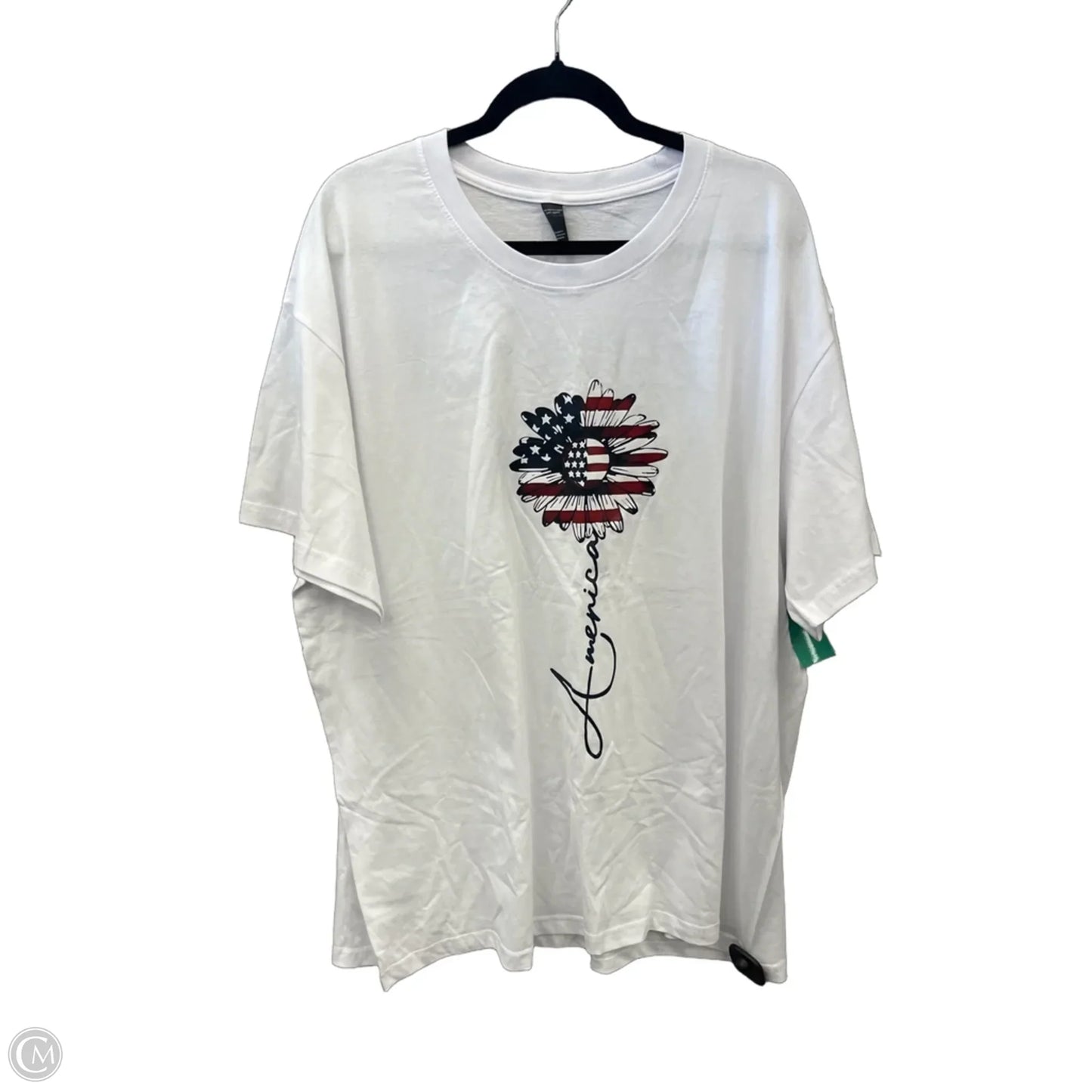Top Short Sleeve By Clothes Mentor In White, Size: 2x