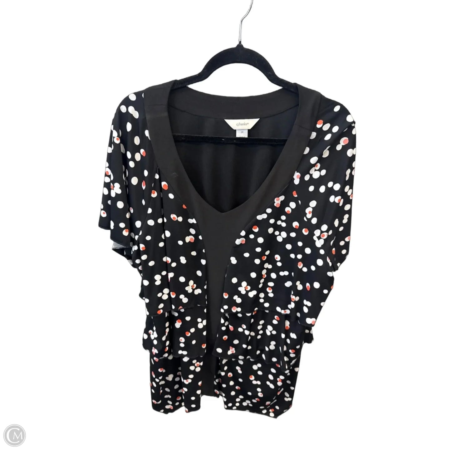 Top Short Sleeve By Cj Banks In Black, Size: 2x