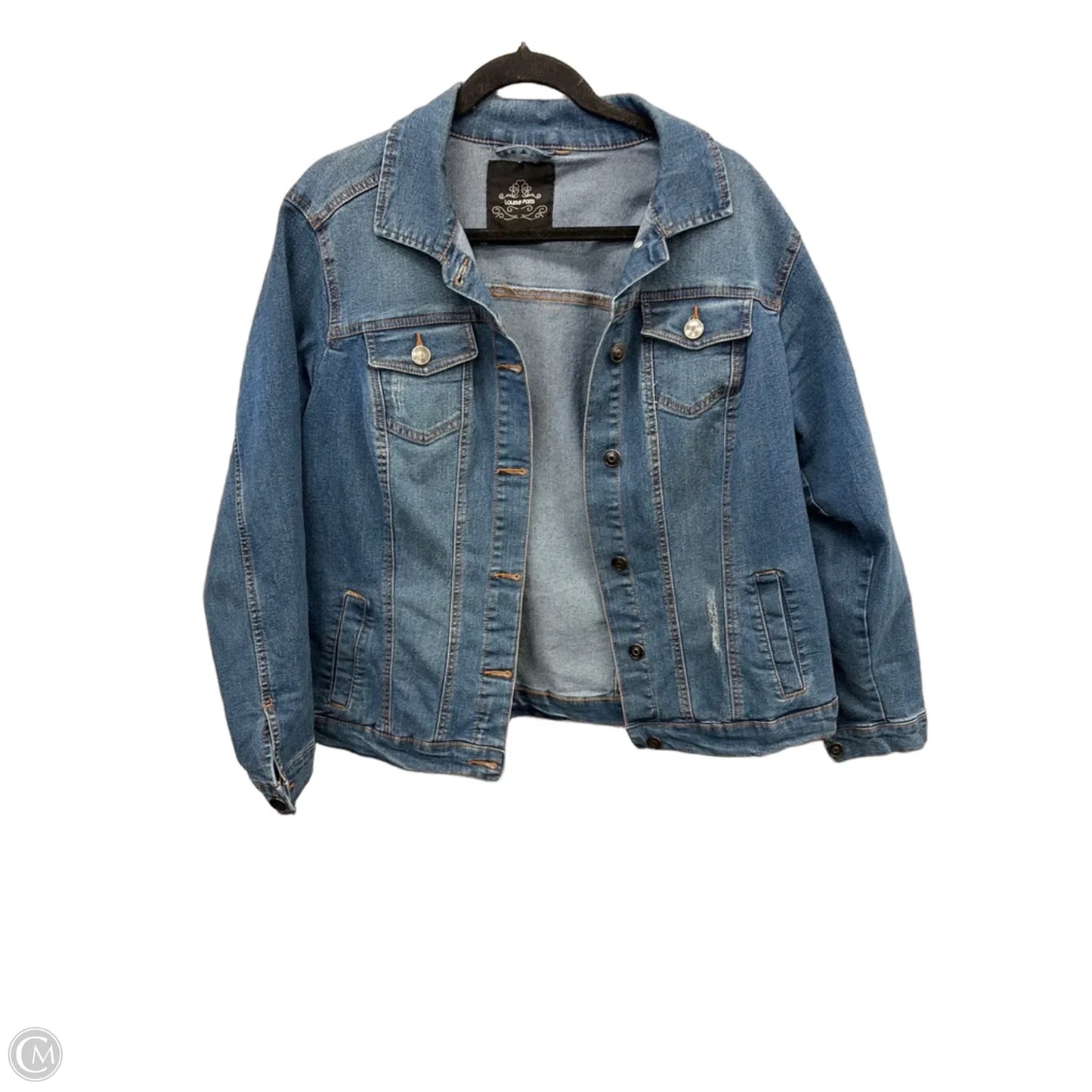 Jacket Denim By Clothes Mentor In Blue Denim, Size: 1x