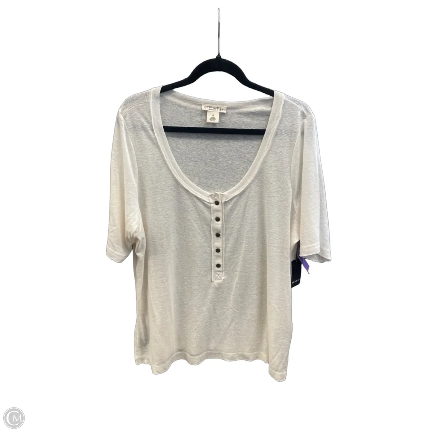 Top Short Sleeve By Clothes Mentor In Beige, Size: L