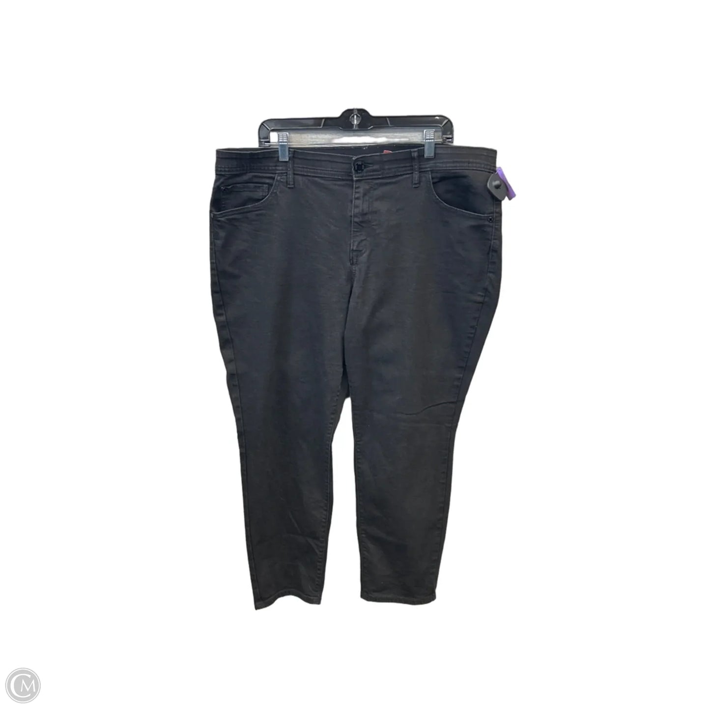 Jeans Skinny By Evri In Black Denim, Size: 18