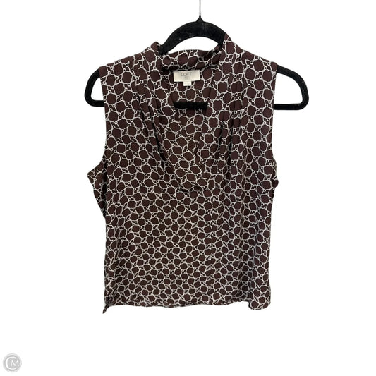 Top Sleeveless By Loft In Brown, Size: Sp
