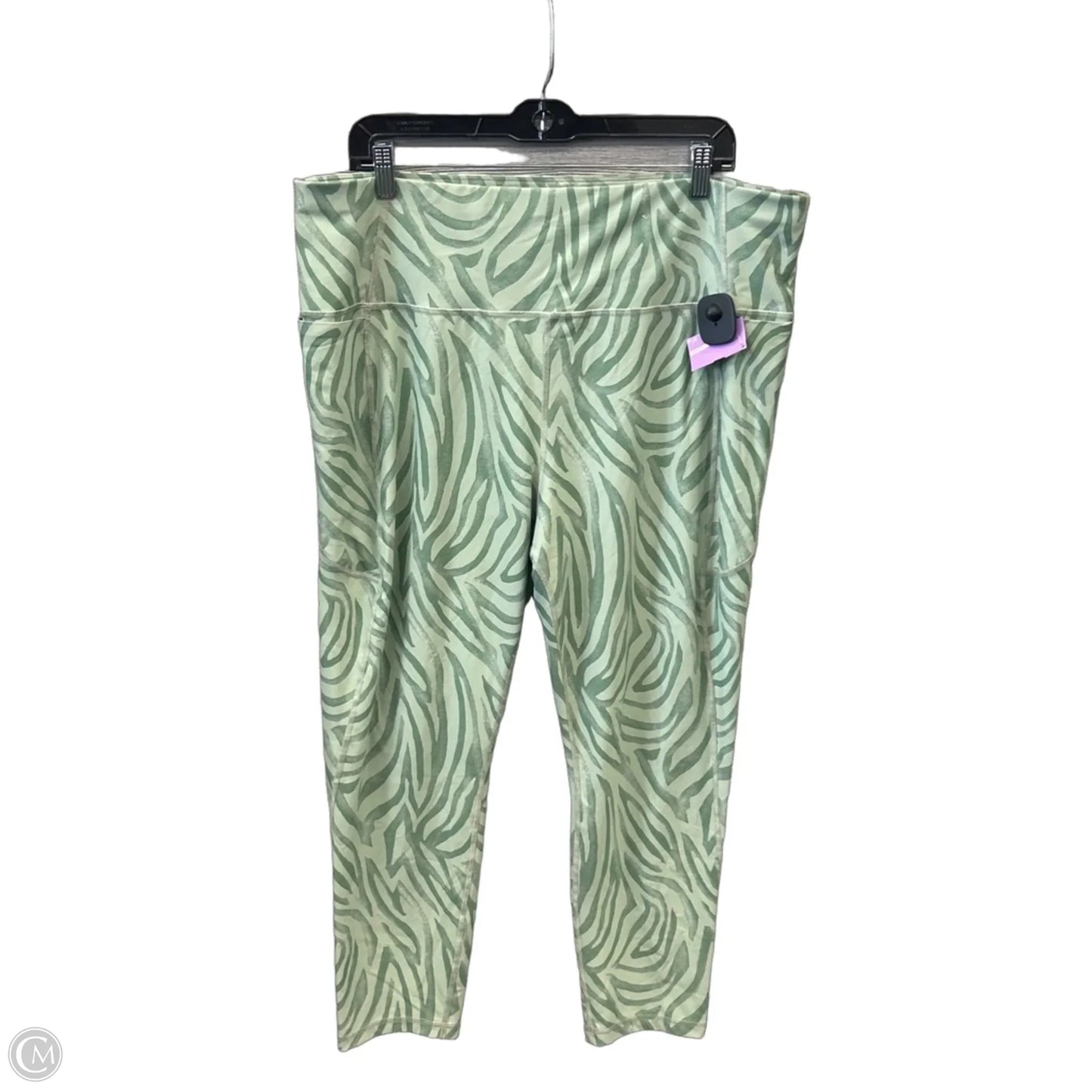 Athletic Leggings By Xersion In Green, Size: Xxl