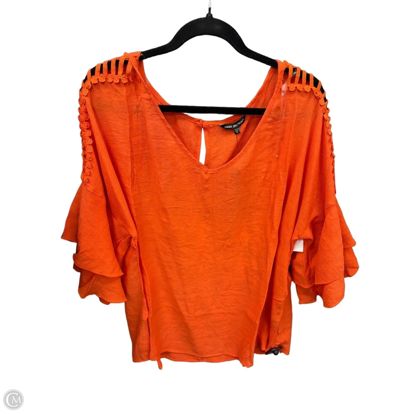 Top Short Sleeve By Unique Spectrum In Orange, Size: 3x