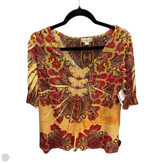 Top Short Sleeve By Live And Let Live In Multi-colored, Size: 1x