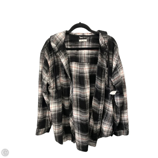 Jacket Fleece By Maurices In Plaid Pattern, Size: L
