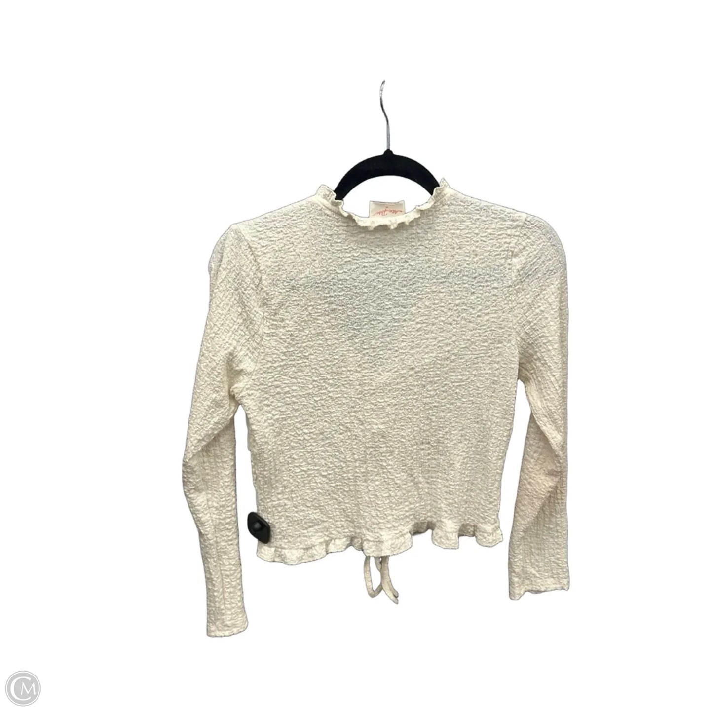 Top Long Sleeve By Allie Rose In Beige, Size: M
