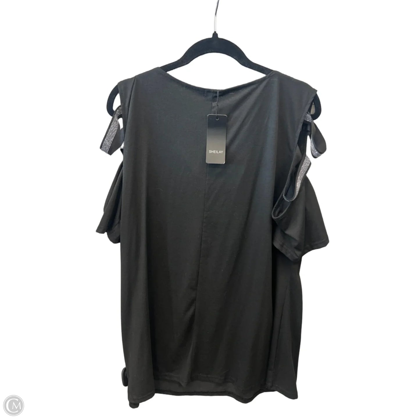 Top Short Sleeve By Sheilay In Black, Size: 3x