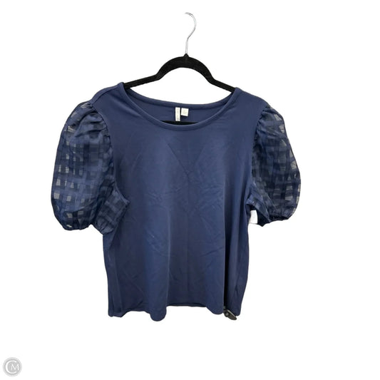 Top Short Sleeve By Cato In Navy, Size: L