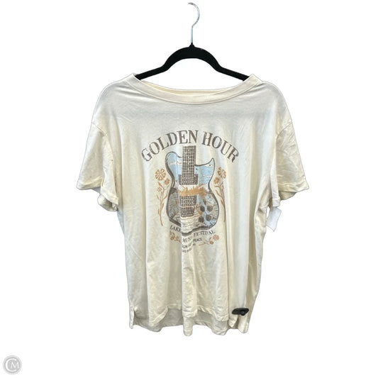 Top Short Sleeve By Maurices In Beige, Size: L