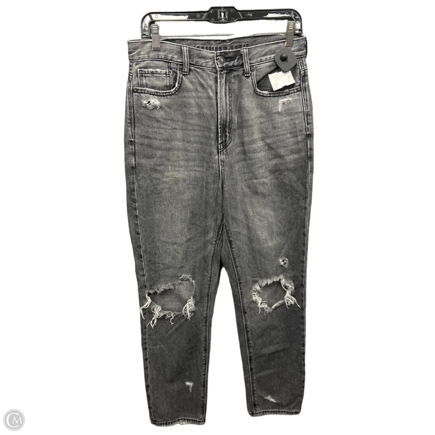 Jeans Straight By American Eagle In Grey Denim, Size: 8