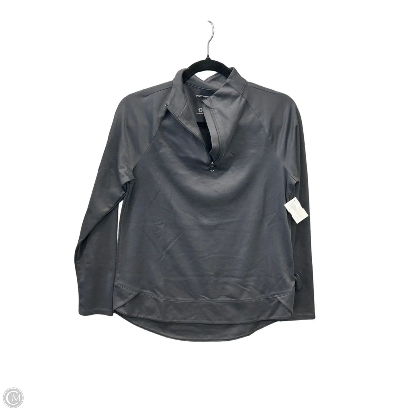 Athletic Top Long Sleeve Collar By Port Authority In Grey, Size: S