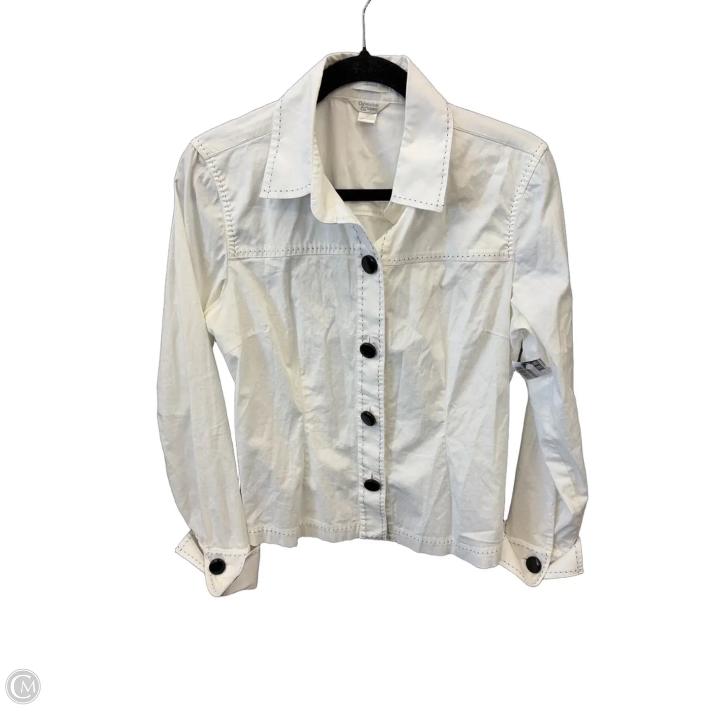 Top Long Sleeve By Christopher And Banks In White, Size: S