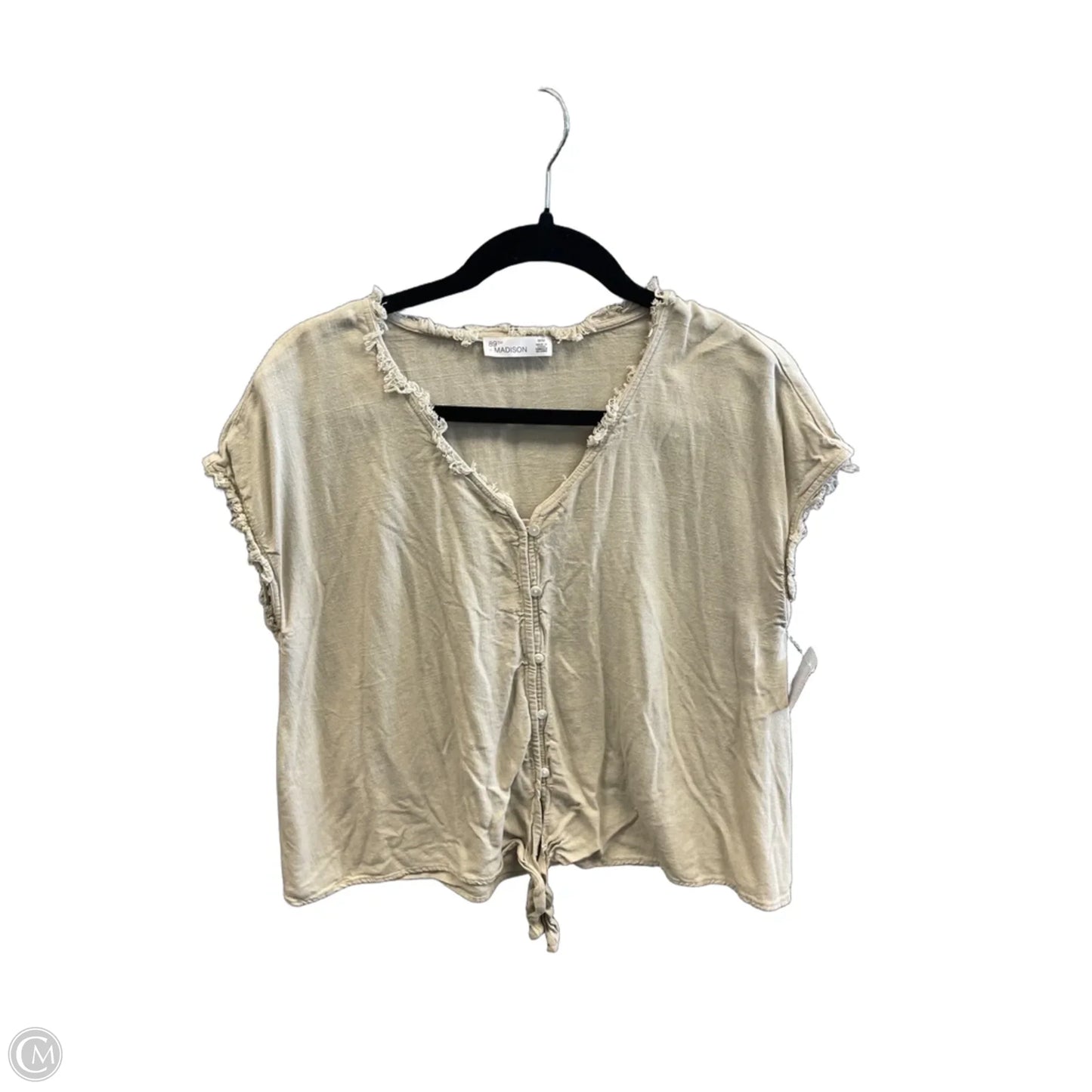 Top Short Sleeve By 89th And Madison In Beige, Size: M
