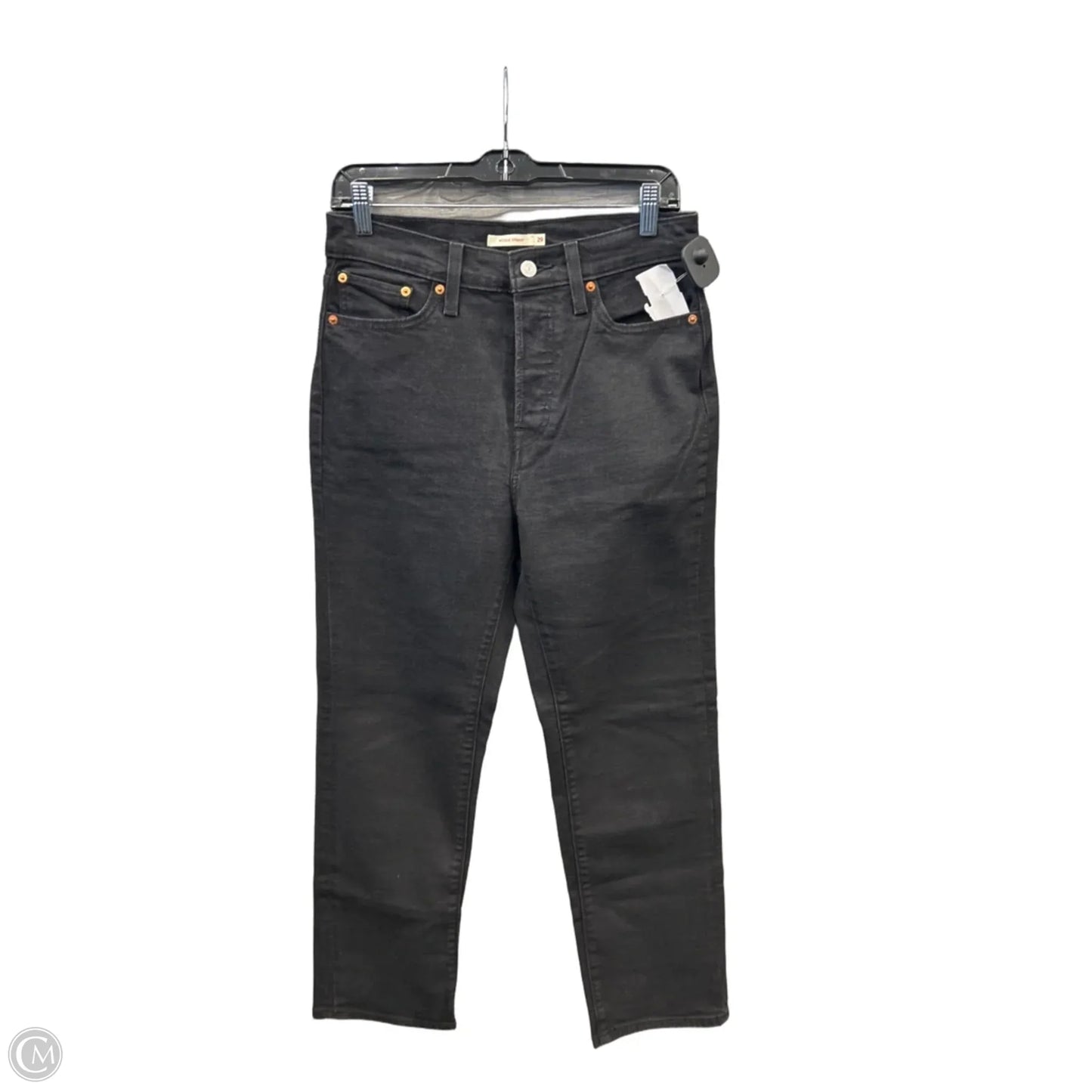 Jeans Straight By Levis In Black Denim, Size: 8