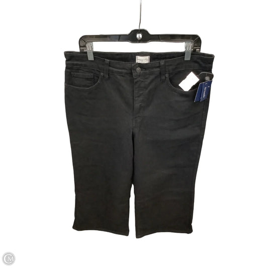 Jeans Wide Leg By Crown And Ivy In Black Denim, Size: 14