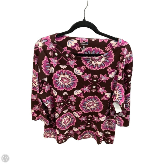 Top Long Sleeve By Croft And Barrow In Brown & Purple, Size: Xxl