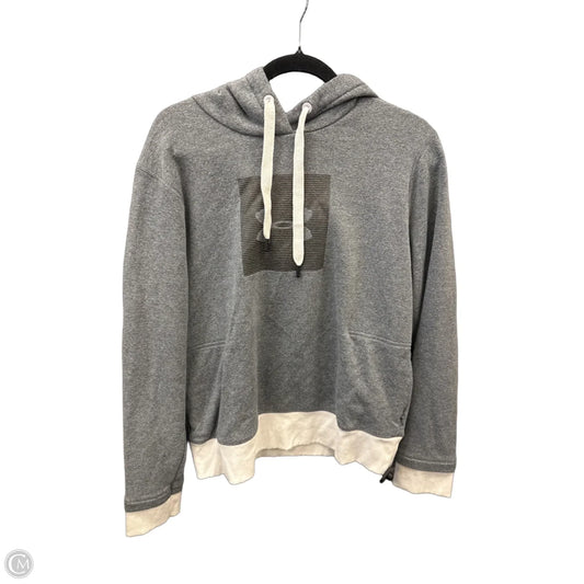 Sweatshirt Hoodie By Under Armour In Grey, Size: L