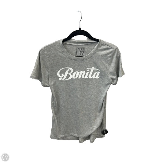 Top Short Sleeve By Modern Lux In Grey, Size: S
