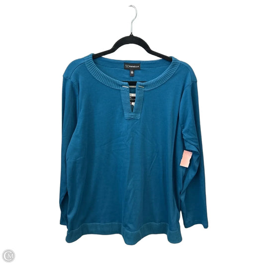 Top Long Sleeve By Rafaella In Blue, Size: 1x